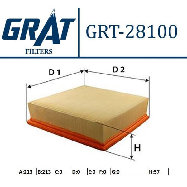 GRAT 28100 Hava Filtresi 100 / Kalına Nıva Samara Vega 