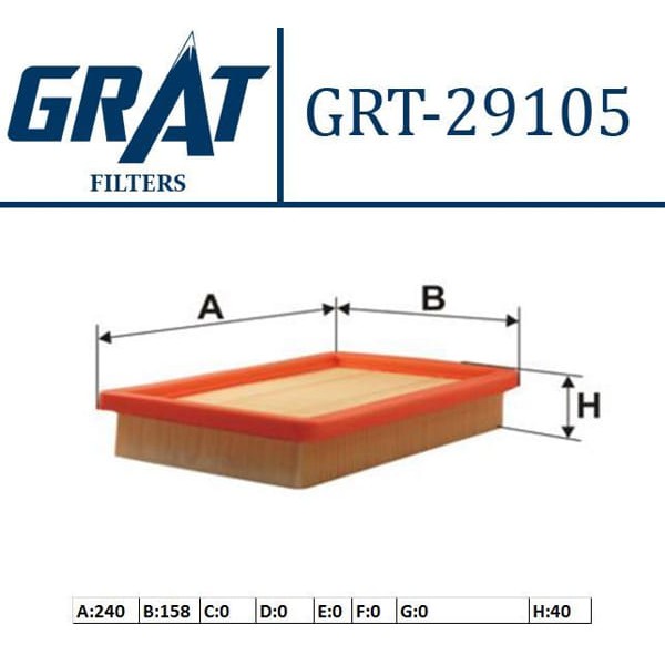 GRAT 29105 Hava Filtresi Mazda 323 Famılıa 95- Mazda 323 Lantıs 95- 1.8 16V
