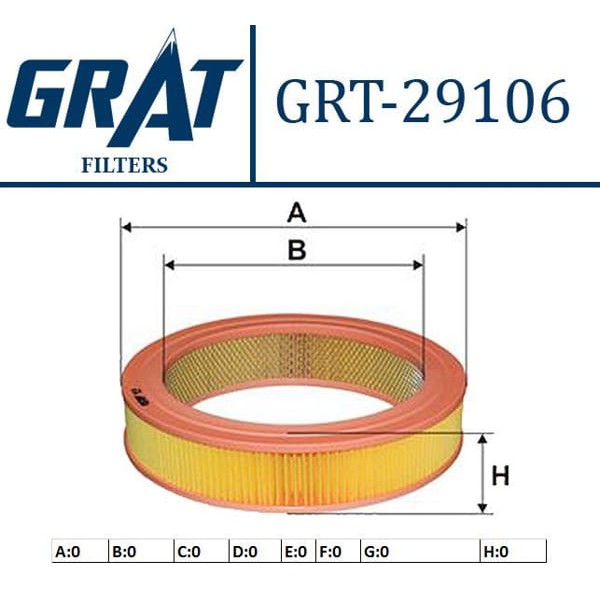 GRAT 29106 Hava Filtresi Mazda 626 88-91 1.6 2.0