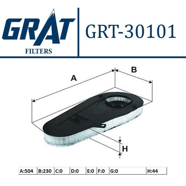 GRAT 30101 Hava Filtresi Bmw 5 10- Bmw 7 09- 520D 530D 730D 740D 