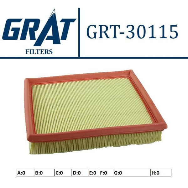 GRAT 30115 Hava Filtresi Bmw 1 F20 F21 10- Bmw 2 12- Bmw 3 11- Bmw 4 13- 116İ 118İ 218İ 316İ 320İ 