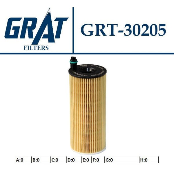 GRAT 30205 Yağ Filtresi Bmw 1 D Bmw 3 D Bmw 5 Bmw X3 Bmw X5 116D 120D 520D 