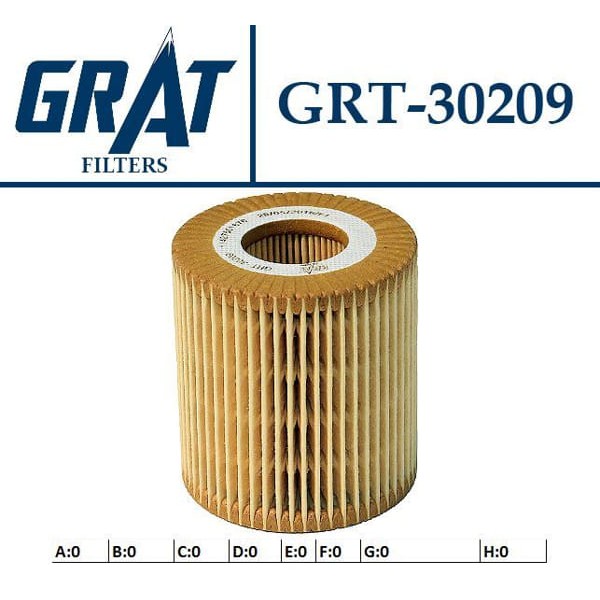 GRAT 30209 Yağ Filtresi Bmw 1 Bmw 3 Bmw 5 Bmw X1 Bmw X3 116I 118I 120I 316I 318I 318Cı 320I 520I 