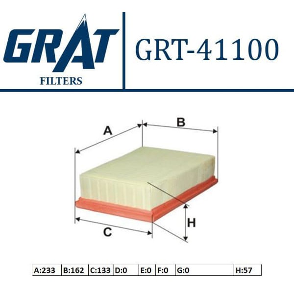 GRAT 41100 Hava Filtresi Koleos / Qashqai X-Traıl 1.6 2.0 DCI