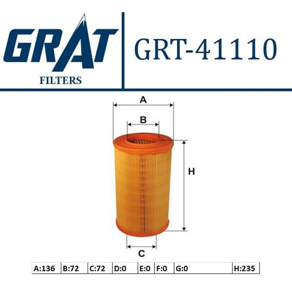 GRAT 41110 Hava Filtresi Terrano II 96- 2.7 Td 3.0D 