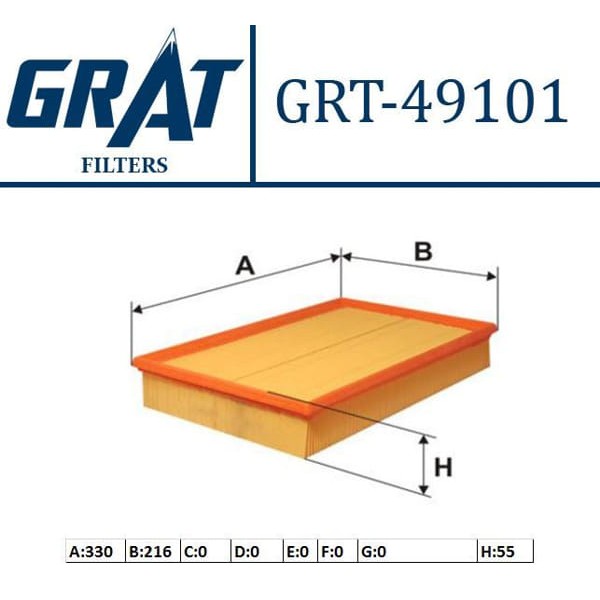 GRAT 49101 Hava Filtresi S60 S80 Xc70 2.0T 2.4D 2.4T 2.5T