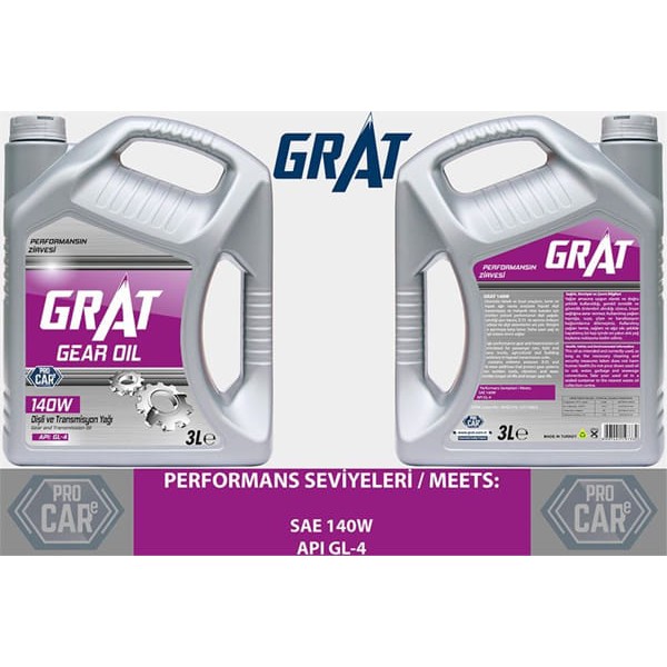 GRAT 601403 Şanzıman Yağı 140 3 Litre Gl-4 