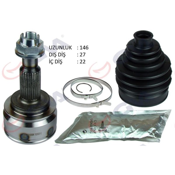 GVA 4416000K Aks Kafası Dış Ön Kangoo 3 1.5 Dci 08- 27×22×56.7 146Mm