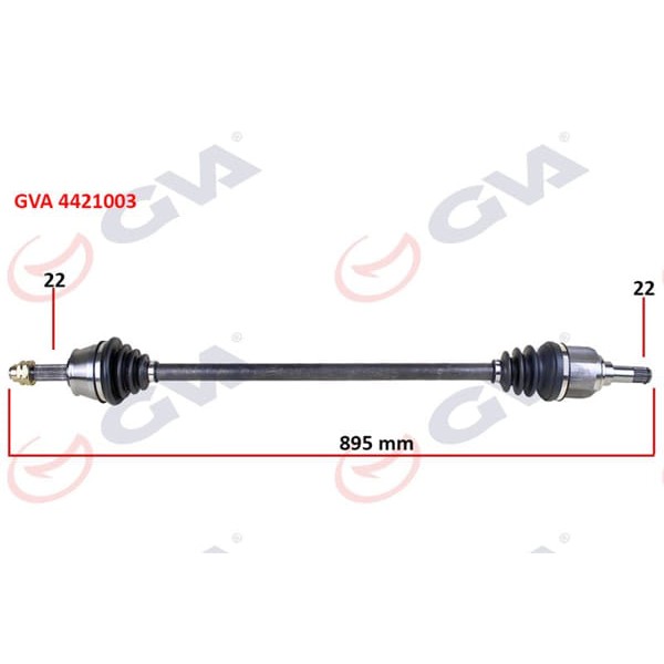 GVA 4421003 Komple Aks Sağ Palio 1.2 1.4 1.6 16V Aks Lale Li 895Mm