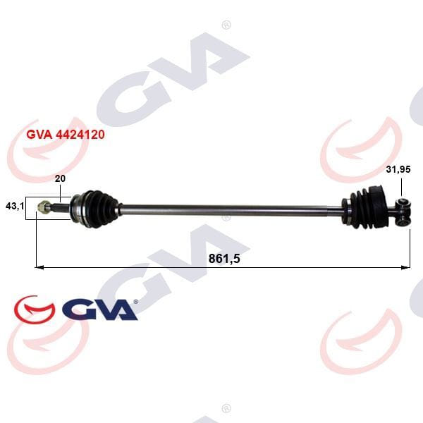 GVA 4424120 Aks Sağ Uno 70 1.4İ 94-00