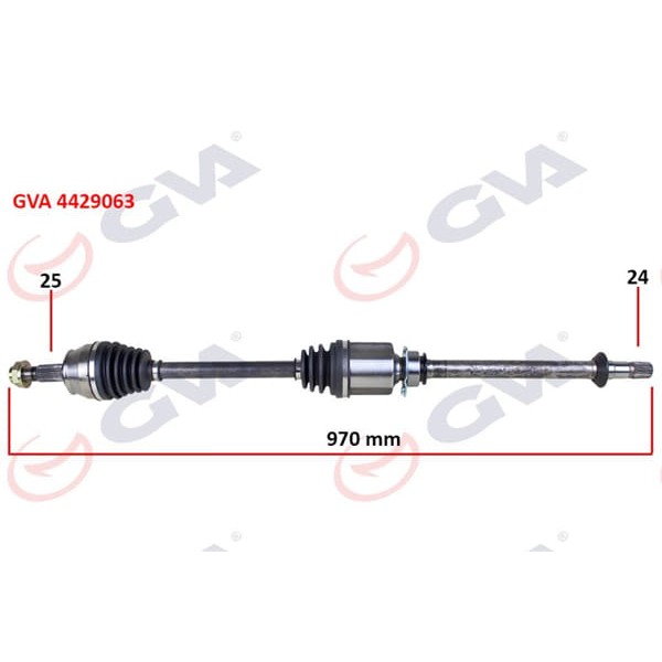 GVA 4429063 Komple Aks Sağ Milli Doblo 1.3 Multıjet 10 970Mm 