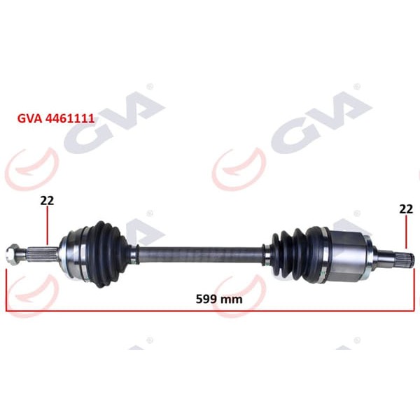 GVA 4461111 Komple Aks Sol Skoda Favorıt 1.3 89-94 599.5Mm