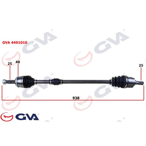 GVA 4491010 Komple Aks Sağ Accent Blue 1.4/1.6 Cvvt 10- Abs Li 48Diş 927Mm At Mt 