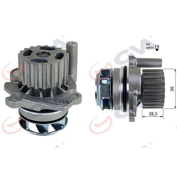 GVA 5275824 Devirdaim Crafter-T6-A3-Jetta-Caddy-Polo-Passat 1.2-1.6-2.0 TDI Cayb/C/D-Caab/C-CKUB-Cff