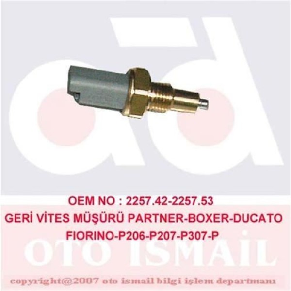 GVA 5445000 Geri Vites Müşürü Ducato / 106 206 306 307 406 407 Bipper Partner Boxer / C2 C3 C4 C5 Be