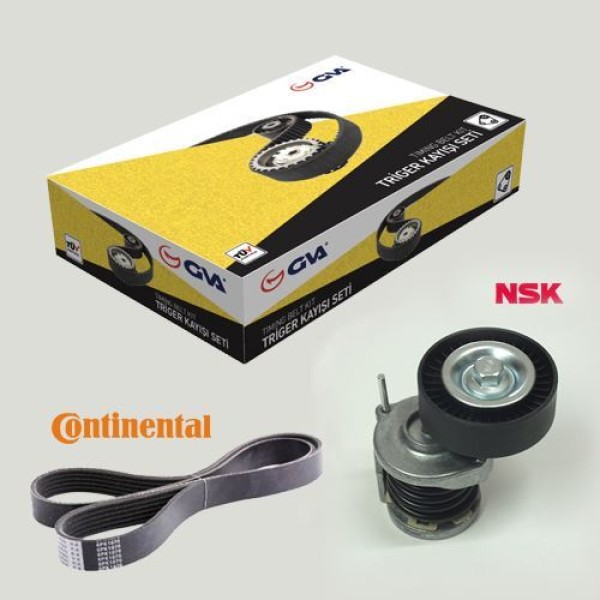 GVA 59A7508 Alternatör Gergi Seti Kütüklü Cadyy III 10-Golf V VI 07- Passat 05-1.6 2.0 TDI 534016410 