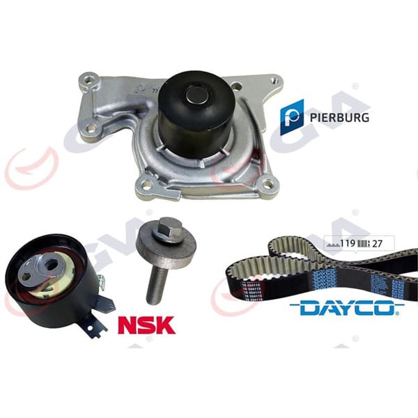 GVA 59WPK1420-1 Devirdaimli Eksantrik Gergi Seti CLIO III-Megane III-Fluence-Kangoo-Sandero-Qashqai- 