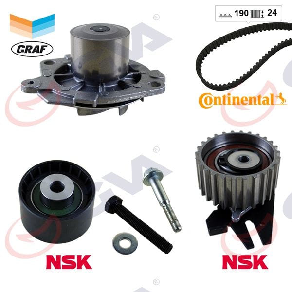 GVA 59WPK2530C Devirdaimli Eksantrik Gergi Seti(190×240) Bravo 96-Doblo 01-Marea(99-02)-Idea 04-1.9J