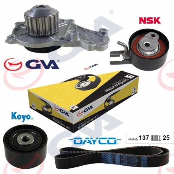 GVA 59WPK4315 Devirdaimli Eksantrik Gergi Seti (137×254) P207-307-308-Part-C3-C4-C5-Berl- Fiesta-Foc
