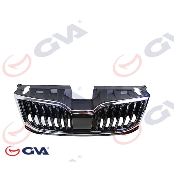 GVA 9106293 Ön Panjur Üst Plastik Komple Octavia Parlak Siyah Nikelajlı 2018 