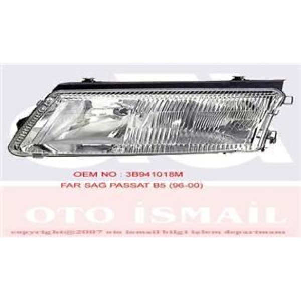 HELLA 1AF007620-61 Far Sağ Passat Varıant 96-00 Elektrikli Sissiz H7-H1 