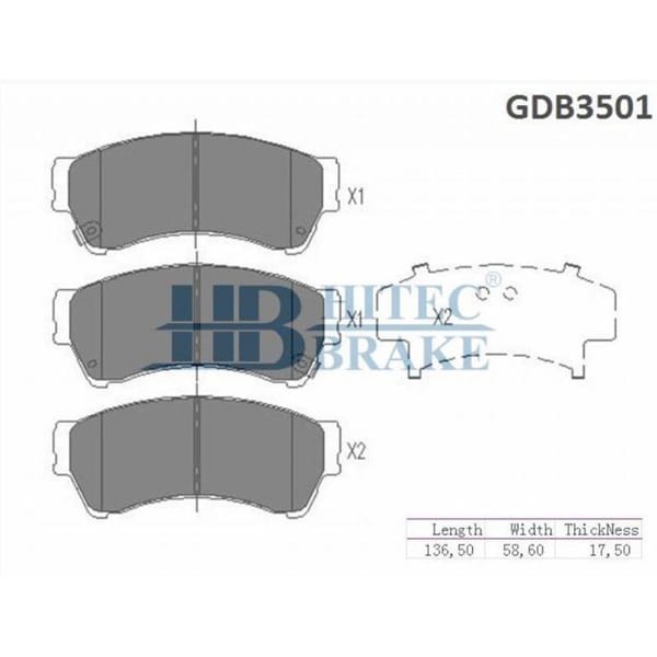 HITEC 10092 Ön Balata Mazda 6 08- (D3146-Gdb3501) 