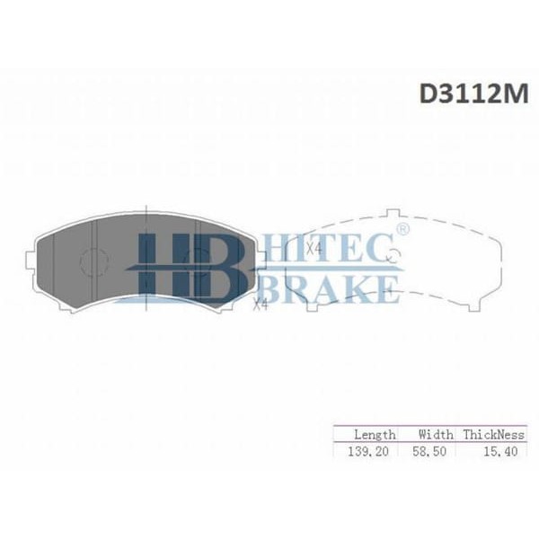 HITEC 10104 Ön Balata E2200 99- Mın.Pajero 03-06 3,2Grandıs 06- 2.0 Dıd (D3112M)