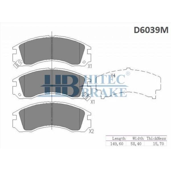 HITEC 10118 Ön Balata L200 02-06 4×4 (K74T)Outlander 03-Pajero Pinın 02- 2,2P4007 07- (D6039)