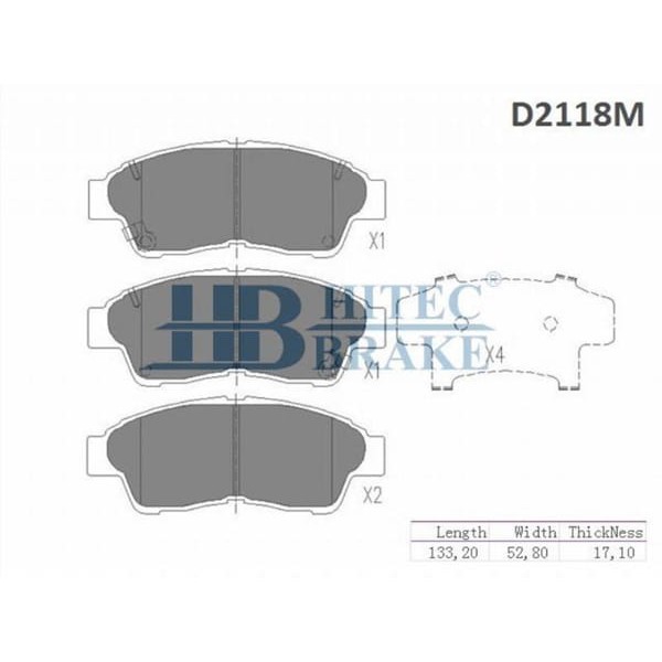HITEC 10197 Ön Balata Corolla 93-97 Enj.Carına 97-99Corona 93-98Terrarav4 93-00 (D2118M) 