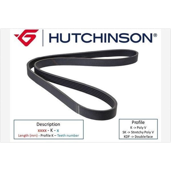 HUTCHINSON 5PK1253 1253 K 5 Kanallı Kayış 306-Partner-Xsara-Corolla-Avensis 1.4-1.6-2.0 