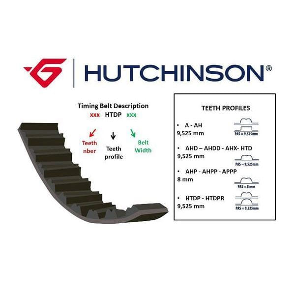 HUTCHINSON 116HTDP25.4 Triger Eksantrik Kayışı Scudo / 307 308 407 806 807 Expert / C4 C5 C6 C8 / Cm
