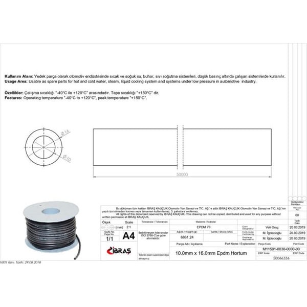 IBRAS 66336 10.0Mm X 16.0Mm Su Hortumu Üniversal C / Tipi 