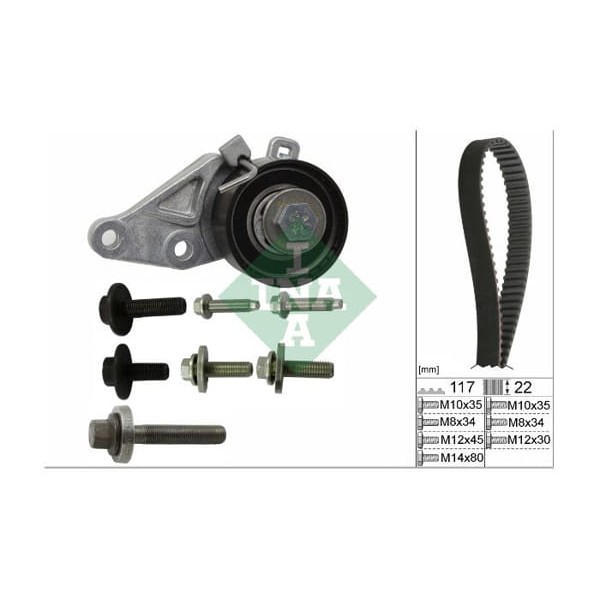 INA 530014010 Triger Eksantrik Gergi Seti Fiesta 95-02 Focus 98- Fusion 02- / Mazda 121 96- 1.25I 1.