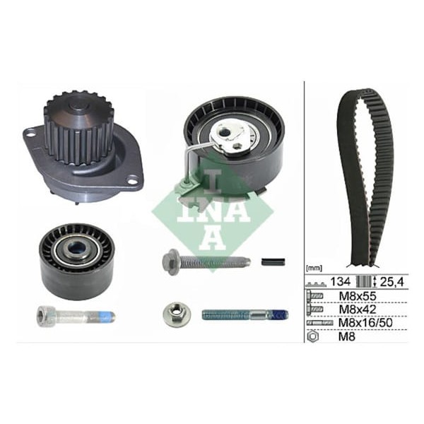 INA 530037930 Triger Eksantrik Gergi Seti - Su Pompası 206 207 307 Partner II / Xsara C3 C4 Berlingo