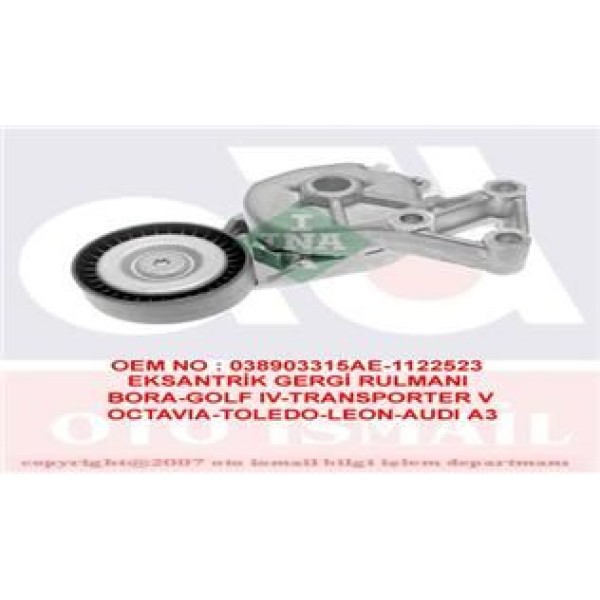 INA 534013230 V Kayış Gergi Rulmanı Golf Ib 96-06 Bora 00- Transporter T5 03- / A3 00- / Leon / Octa 