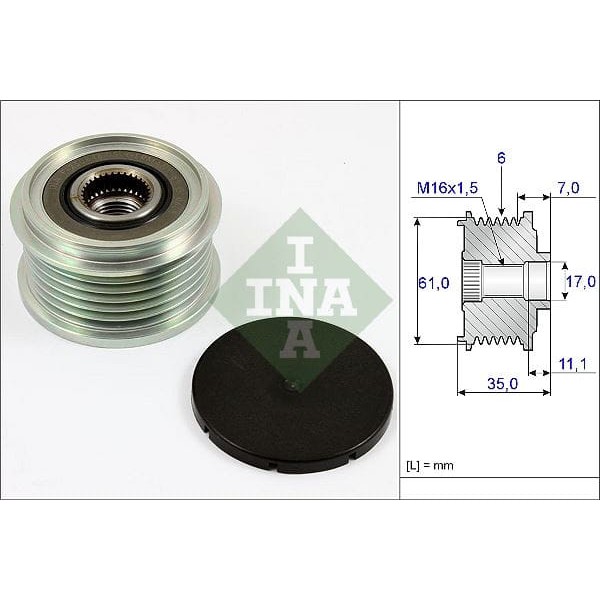 INA 535002210 Alternatör Rulmanı Passat 2.3 Vr 96-05 Ducato 2.3D 2.3Jtd 02- 