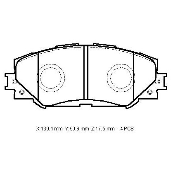 IOTO 10101-30210 Fren Balata Takımı Ön Şimli Corolla 1.4Vvtı 2007- Auris 1.4/ 1.6 Vvtı 2007-
