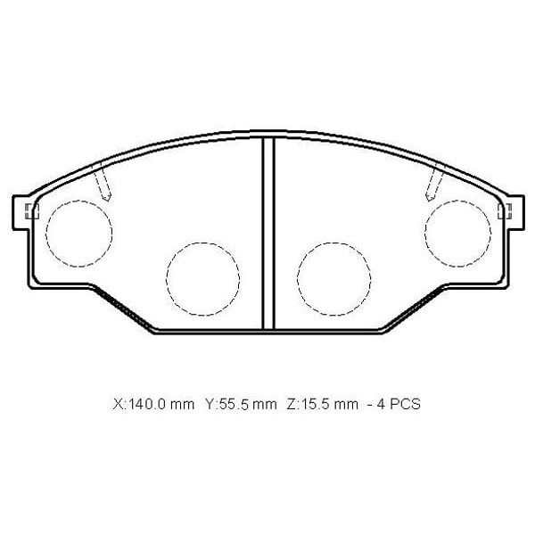 IOTO 10104-30201 Fren Balata Takımı Ön Şimli Hilux 2.4 Ln85/ Ln145 1990- Hıace 1990-