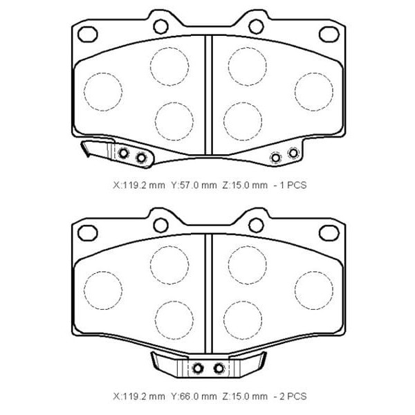 IOTO 10104-30202 Fren Balata Takımı Ön Şimli Hilux Ln106 1992- / LandCruiser 70/80/90 