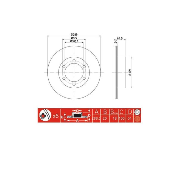 IOTO 10104-30302 Fren Diski Ön 289 Mm. Hilux Ln106 4Wd 1989-2004