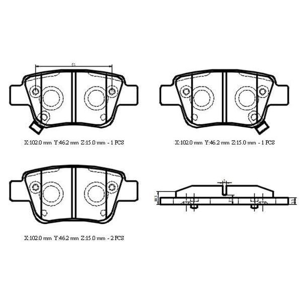 IOTO 10105-30202 Fren Balata Takımı Arka Şimli Avensis 1.8/2.0/2.4 2003- 