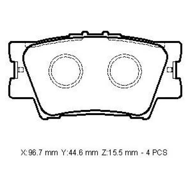 IOTO 10106-30204 Fren Balata Takımı Arka Şimli Rav4 2006- Yaris 2006-2011 Rav4 2012-