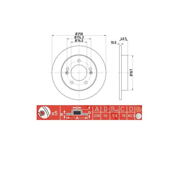 IOTO 10203-30303 Fren Diski Arka 258 Mm. Ix20 2011- 