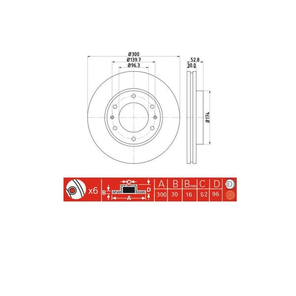 IOTO 10204-30305 Fren Diski Ön 300 Mm. H-1 2007- 