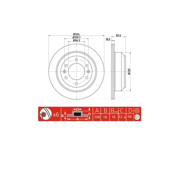 IOTO 10204-30306 Fren Diski Arka 324 Mm. H-1 2007- 