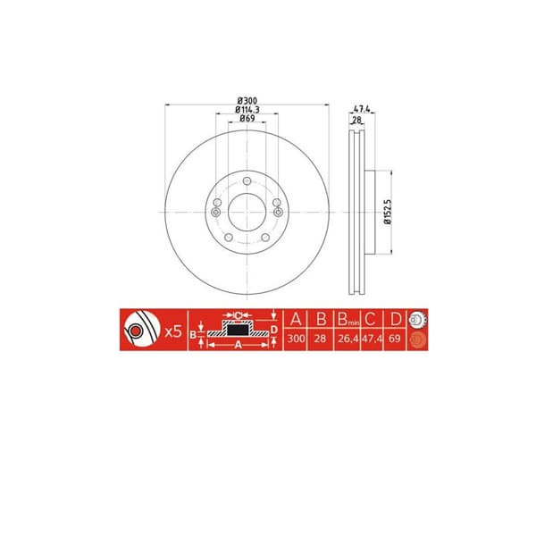 IOTO 10206-30301 Fren Diski Ön 300 Mm. I30 2012- /Ceed 2012-