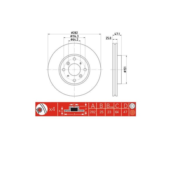 IOTO 10305-30302 Fren Diski Ön 282 Mm. Accord 1998-2002