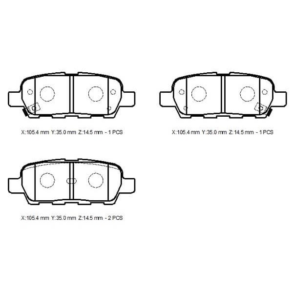IOTO 10401-30202 Fren Balata Takımı Arka Şimli Qashqai 2007- X-Traıl 2.0/2.2/2.5 2001- Juke 2010- Ko 
