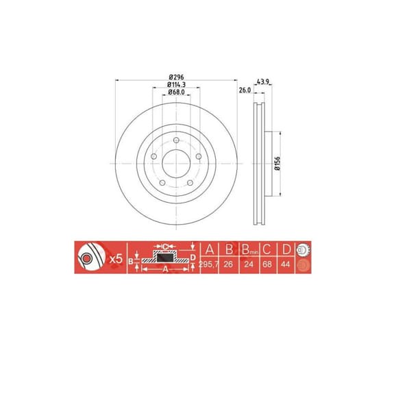 IOTO 10401-30301 Fren Diski Ön 296 Mm. Qashqai 2007- X-Traıl 2007- 