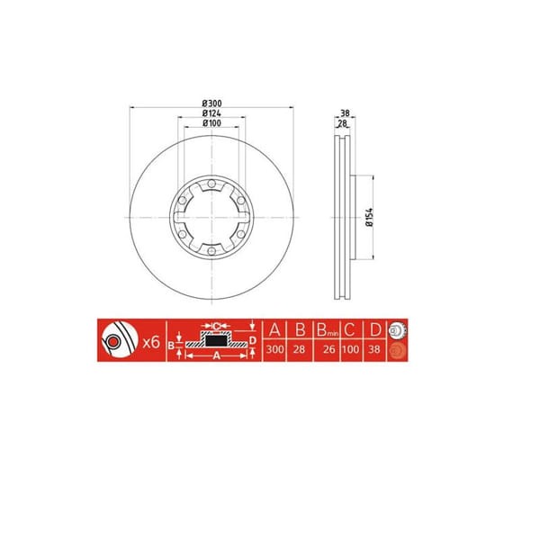 IOTO 10406-30301 Fren Diski Ön 300 Mm. Skystar 2Wd/4Wd 2002- Pathfınder 1997-2004
